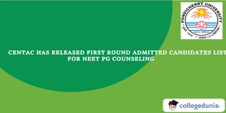 CENTAC PG Counseling 2024: First Round Admitted Candidates List Out @centacpuducherry.in, Check Now